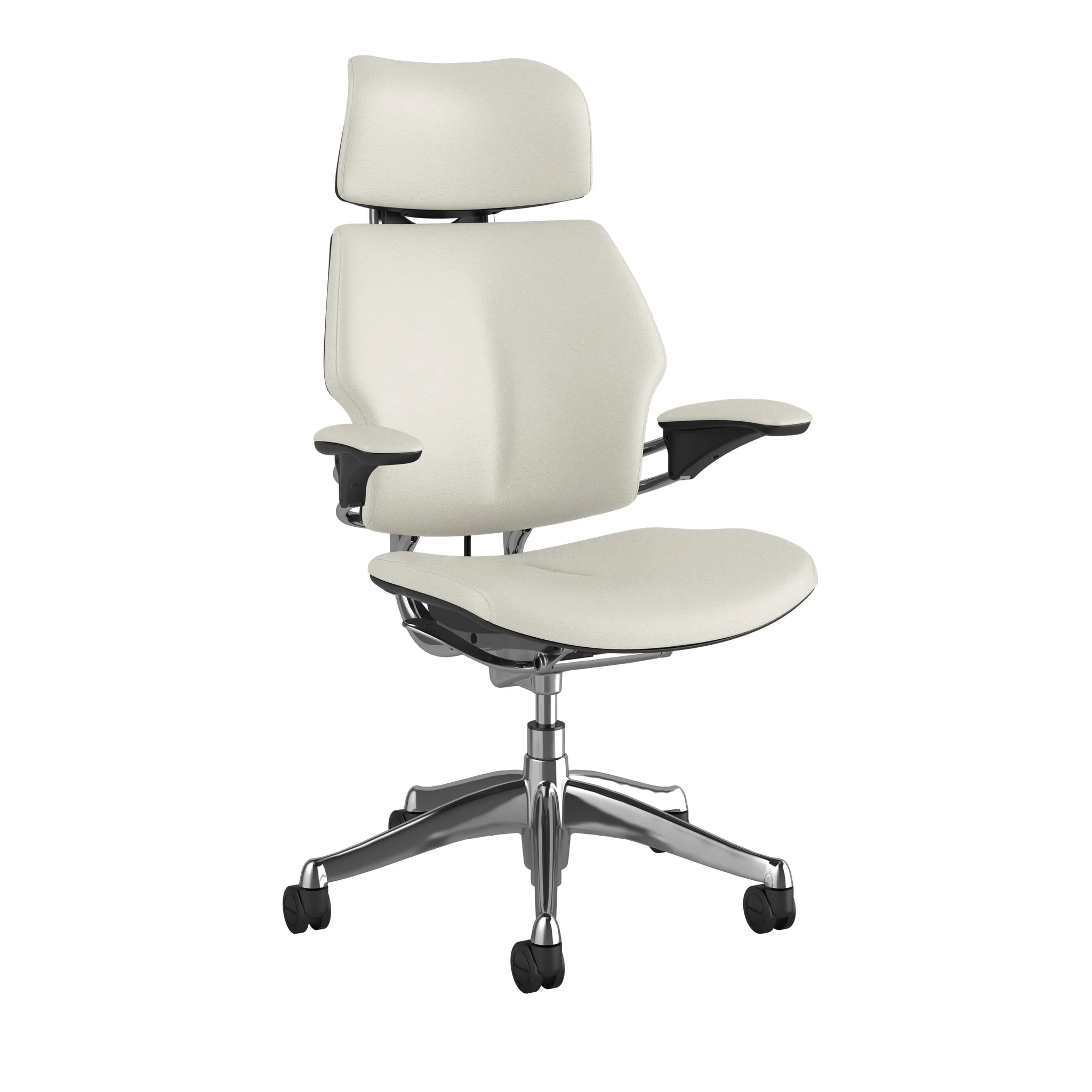 Humanscale Freedom Headrest Premium White Leather Chair - Open Box