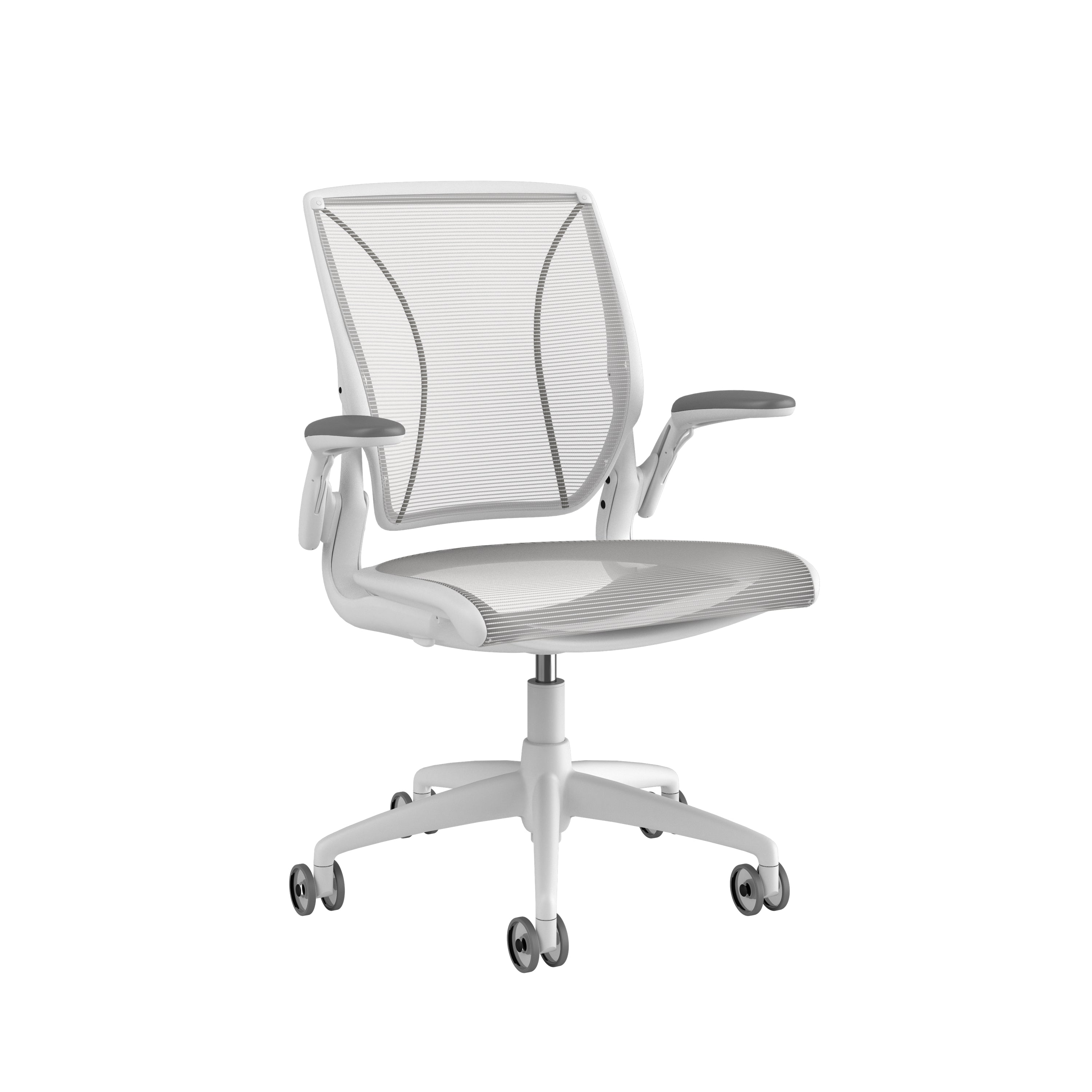 Humanscale World Chair White -Adj. Arms, soft casters, full mesh SPRING SALE!