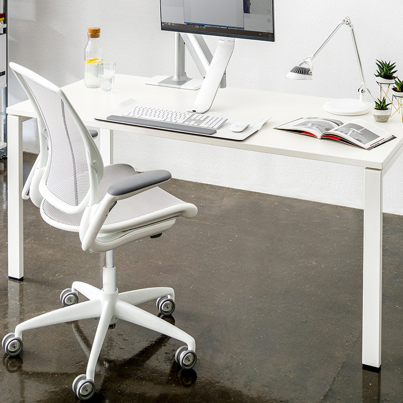 Humanscale World Chair White -Adj. Arms, soft casters, full mesh SPRING SALE!